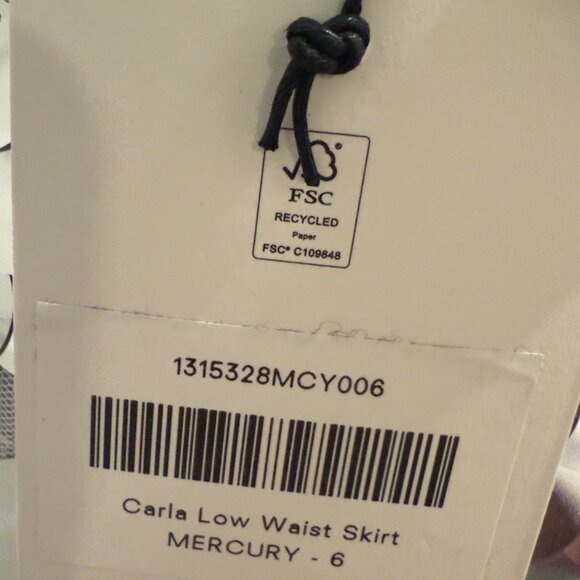 Reformation - NWT Carla Low Waist Skirt (Color: Mercury, Size: 6) Retail $128 - Picture 7 of 7